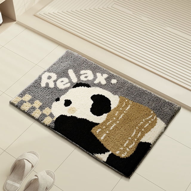 Absorbent Non-Slip Bathroom Mat, Soft Polyester Floor Carpet with Beautiful Pattern, Washable and Quick-Drying, Ideal for Entrances, Bedrooms, and More, Multicolour, 60x40 cm