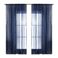 thumbnail image 2 of Cortina de ventana Irfora Cortinas semitransparentes con bolsillo de varilla que oscurecen las cortinas para sala de estar / dormitorio, juego de 2 paneles (39 '' W x 78 '' L, azul oscuro) Irfora Cortina de ventana, 2 of 7