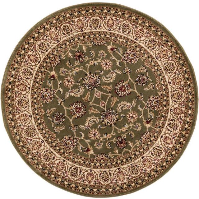 Well Woven 549354R Sarouk Tapis Rond Traditionnel&44; Vert - 3 Pi 11 Po.