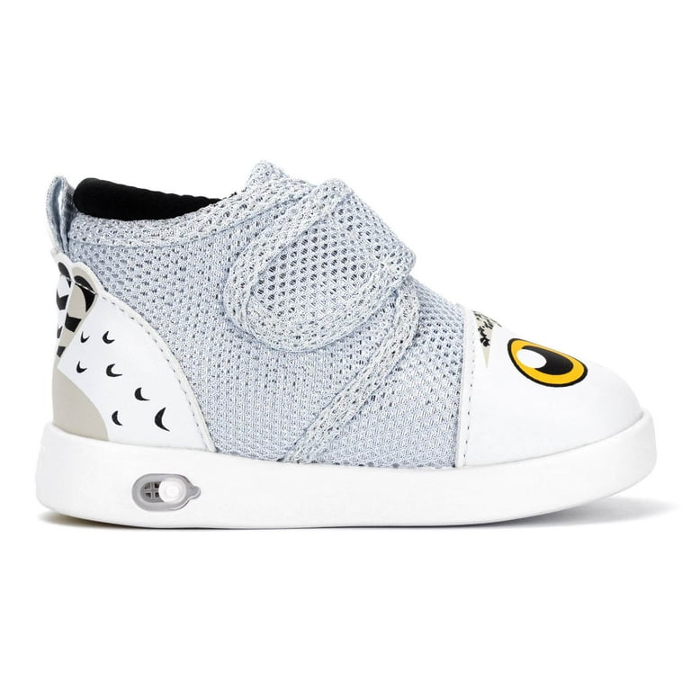 ikiki Snowy Owl Squeaky Toddler Shoes | Sparkly White