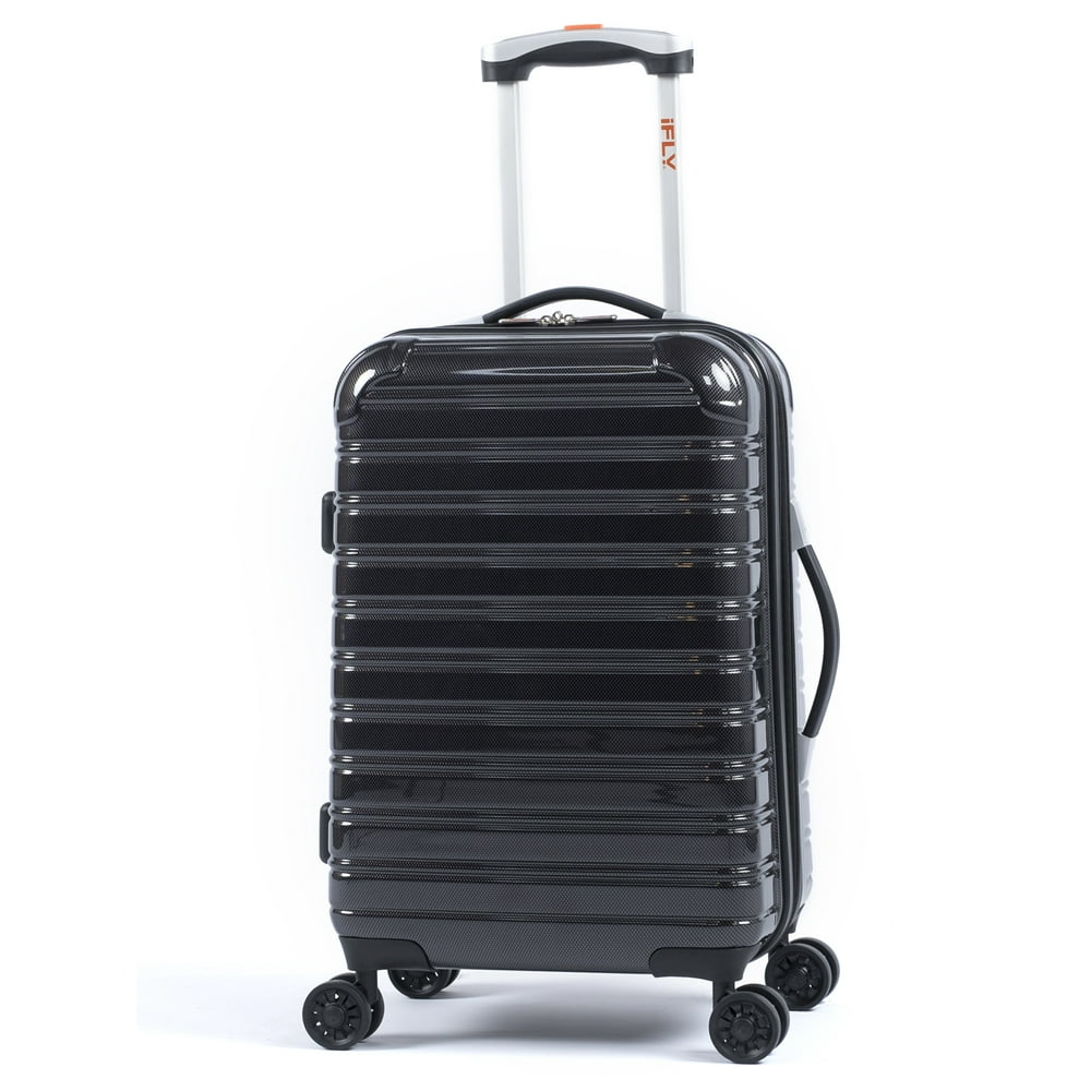 iFLY Hardside Luggage Fibertech 20 Inch Carryon Luggage, Black