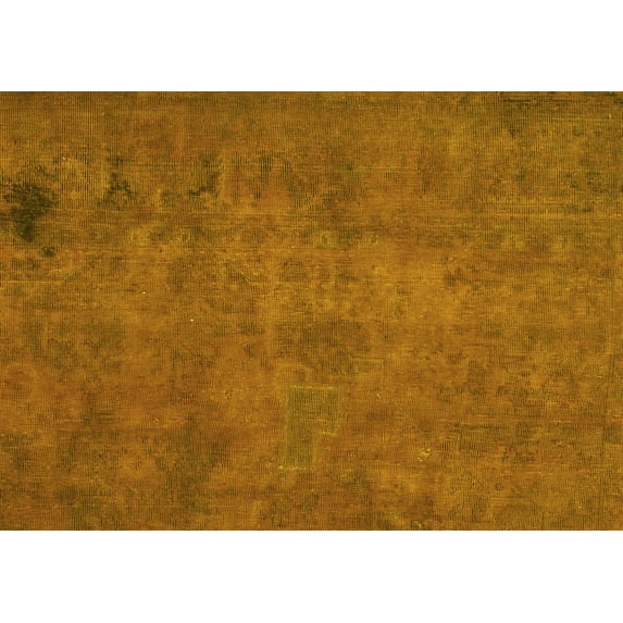 Ahgly Company Indoor Rectangle Abstract Yellow Modern Area Rugs, 8' x 12'