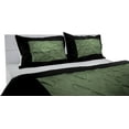thumbnail image 3 of DNG Creations 1 Piece Two Tone Pinch Pleated Duvet Cover With Zipper Closure & Corner Ties 100% Egyptian Cotton ( Solid Black/ Moss - California King ), 3 of 3