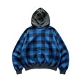 thumbnail image 5 of JIAYUE Men Zip Up Hoodie Stylish Plaid Color Block Oversize Long Sleeve With Pocket Sweatshirt Outerwear for Everyday Outings, 5 of 5