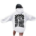 thumbnail image 3 of Christian Hoodies for Women 2025 Let Me Tell You About My Jesus Hoodie with Pockets Hooded Sweatshirt Women Pullover, 3 of 6