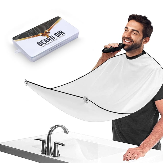 Delantal con forma de babero Showvigor para hombre, impermeable y antiadherente, color blanco