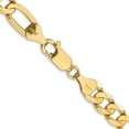 thumbnail image 2 of Auriga Fine Jewelry 14K Yellow Gold 6.75 mm Concave Open Figaro Chain Necklace for Men 28", 2 of 7