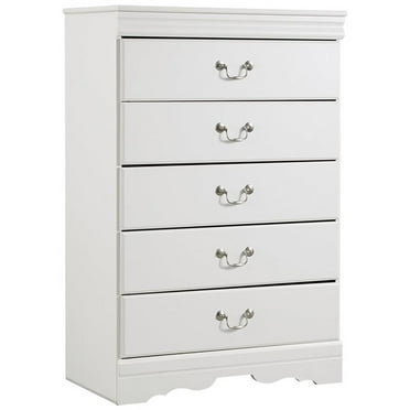 Bowery Hill Contemporary 5 Drawer Chest in White