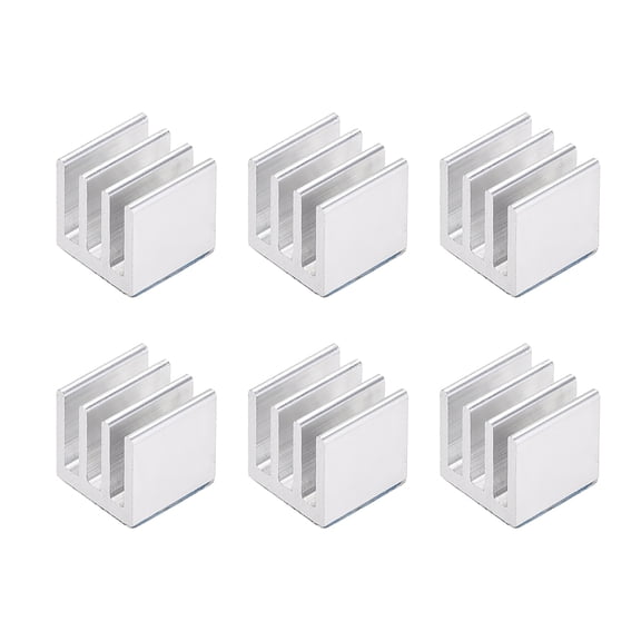 10x10x10mm Silver Tone Aluminum Heatsink Thermal Adhesive Cooler for Cooling 3D Printers 6Pcs