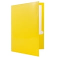 thumbnail image 4 of JAM Paper Glossy 3 Hole Punch Folders, Yellow, 25/Pack, 4 of 4