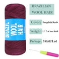 thumbnail image 2 of 2/3/4 Roll Natural Black Brazilian Wool Hair Yarn for Jumbo Braids Braiding Hair for Soft Faux Locs Goddess Locs Hair Extension Senegalese Twist Crochet Hair for Black Women(Natural Black,6Roll), 2 of 6