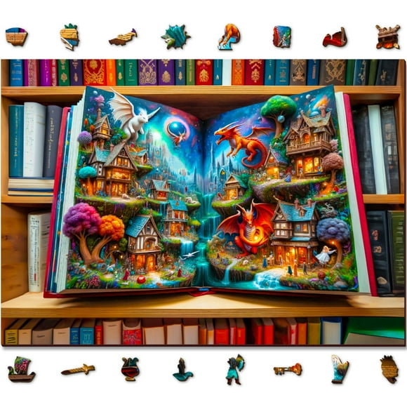 WOODEN.CITY Enchanted Tales 1000 Piece Puzzle | Wooden Puzzles for Adults | Jigsaw Puzzles 1000 Pieces Made in EU - Size 21.25 X 15.5 in | Magical Jigsaw