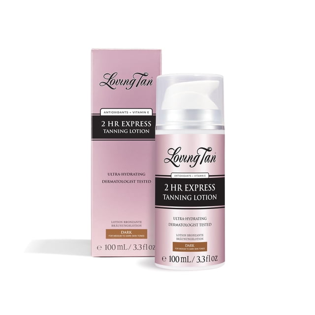 Loción autobronceadora Loving Tan 2 Hr Express, color oscuro, 100 ml