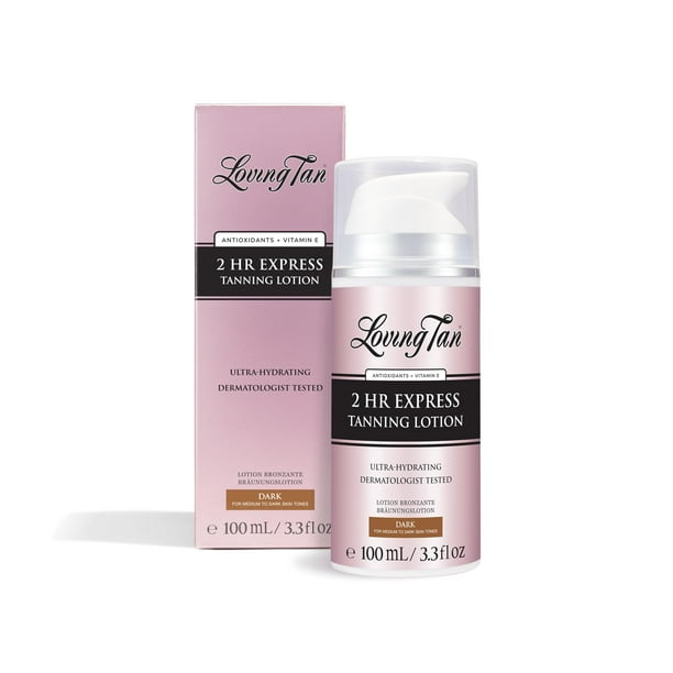 Loción autobronceadora Loving Tan 2 Hr Express, color oscuro, 100 ml