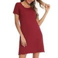 thumbnail image 7 of IROINNID Cocktail Dress for Women Wedding Guest Summer Home Thin Curling Solid Color Home Dress Cocktail Dress,Burgundy, 7 of 7
