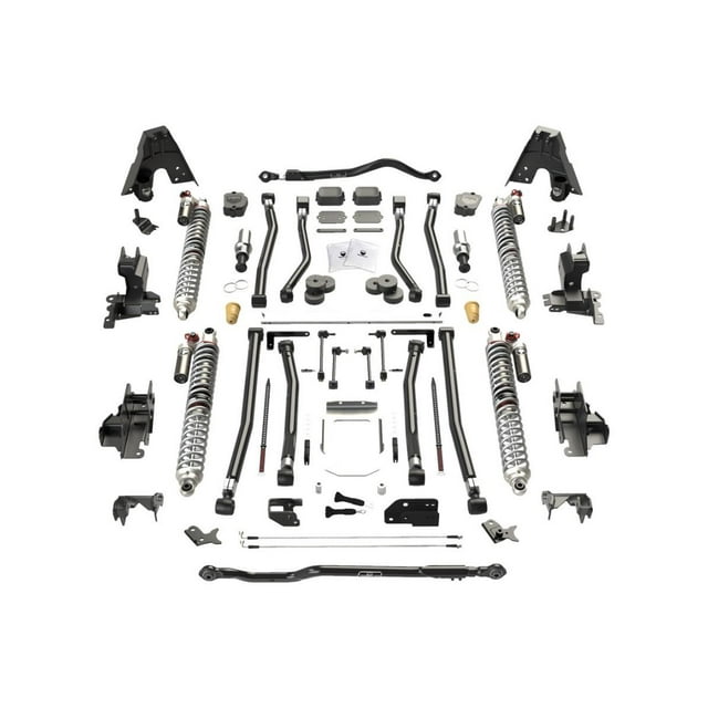 Teraflex Lift Kit Suspension 1357001 RT Series; 3 To 6 Inch Front Lift; 3 To 6 Inch Rear Lift; Black Components