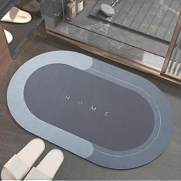 Bath Mat Super Absorbent Floor Mat Quick-Drying Bathroom Rug Non-Slip Entrance Doormat (Blue, 40*60)