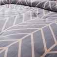 thumbnail image 6 of Peach Leaf Super Soft 100% Cotton 3-Piece Comforter Set with Shams, Queen, Grey Chevron, 6 of 7