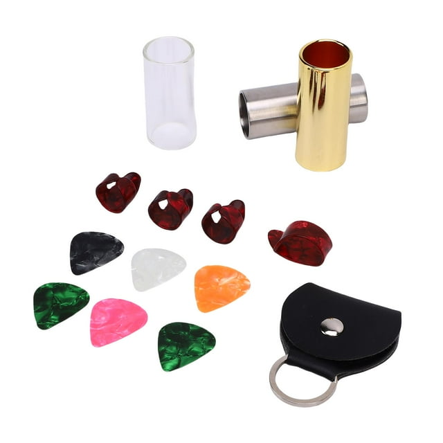 Guitar Slide Pick Set, Glass Brass Steel Slides Guitar Slide Set for Bass Banjo Ukulele