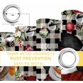 thumbnail image 4 of Fsddascl Christmas Snowman Blackout Curtains for Bedroom/Living Room, Thermal Insulated Kitchen Curtains, Xmas Poinsettia Birds Balls Black Plaid Grommet Darkening Window Treatment Drapes 52"x84"x2, 4 of 6