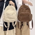 thumbnail image 4 of Corduroy Backpack Vintage Embroidered Laptop Bookbag Casual School College Daypack Lightweight Travel Backpack, 4 of 5