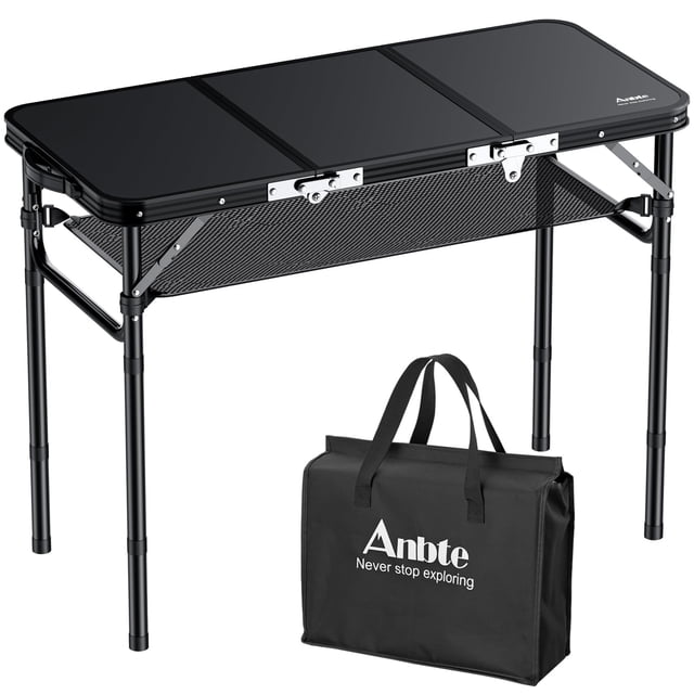 Mesa plegable de camping Anbte 90x40 cm con red de almacenamiento