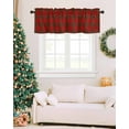 thumbnail image 7 of Curtain Valance for Windows Merry Christmas Red Green Tartan Kitchen Valances Rod Pocket Short Curtains,Winter Vintage Farm Plaid Window Treatment Panel for Living Room Bathroom Bedroom 54x18in, 7 of 7