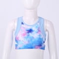 thumbnail image 5 of iiniim Kids Girls Tie Dye Cutout Back Crop Top Gymnastics Dance Workou Sports Bra Cami Shirts Sea Sky Pink 12, 5 of 7