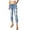 Medium Denim, variant on Machine Jeans Women's Juniors Mid Waist Distressed Denim Crop Skinnys (Medium Denim, 0 )