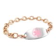 thumbnail image 1 of MedicEngraved Bracelet à Maillons Ton Or Rose 8 mm en Acier Inoxydable 316L Chirurgical avec Étiquette Médicale en Émail - Gravure Médicale Incluse, 1 of 7
