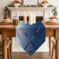 thumbnail image 3 of Table Runners 72 Inches Long, Navy Blue Ombre Cotton Linen Kitchen Dining Coffee Table Runner for Party Home Decor, Black Hockey Sticks Minimalist Style Tabletop Dresser Scarves Runner 13x72 Inch, 3 of 9