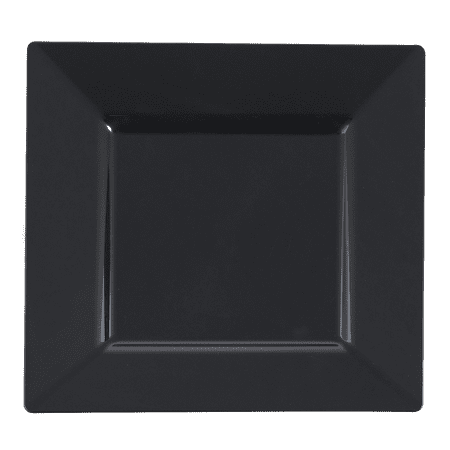 Black Rimmed Dinner Plate - Kaya Collection - Black Plastic Square 10.75
