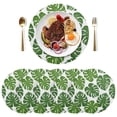 thumbnail image 5 of Ryvnso Palm Tropical Leaf Round Plate Mats Dining Table Placemat Set of 4 for Holiday Decoration, 5 of 7
