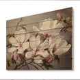 thumbnail image 2 of Designart "White Pink Magnolias Magnolia " Floral Print on Natural Pine Wood, 2 of 5