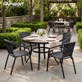 thumbnail image 4 of NAPWANT Outdoor Rattan Patio Dining Chairs Set of 4, Stackable All-Weather Wicker Chairs with Steel Frame for Garden, Deck, Backyard, Gray, 4 of 10