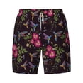 thumbnail image 4 of Lsque Mens Swim Trunks Flowers And Humming Bird1 Pattern - Bathing Suit Compression Liner - Beach Swim Shorts Swimwear - (S-3XL) - Stretch Quick Dry -Small, 4 of 9