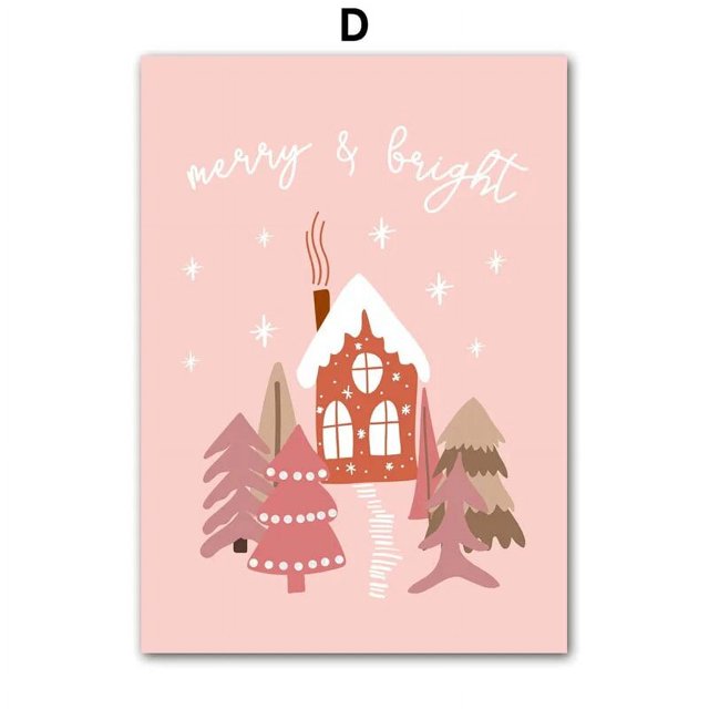 Cuadro de dibujos animados de Papá Noel, muñeco de nieve, azúcar, hombre, coche, Feliz Navidad, arte de pared, carteles, imágenes impresas, decoración de habitación de niños, pintura de lienzo Nórdico