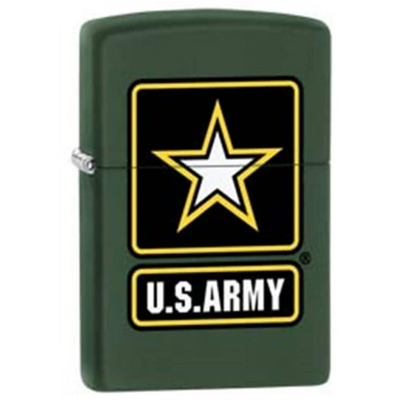 Zippo Lighter - Green Matte US Army Logo