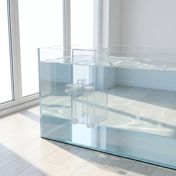 HEATSHAKING Clear Acrylic Suspended Aquarium Tank for Space Saving and Water Level Stability
