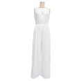 thumbnail image 3 of Mono Con Tirantes De Espagueti Mameluco de una pieza con cuello halter para mujer Color sólido Ahueca hacia fuera Estilo sexy Traje de vacaciones Ygjytge Blanco Xl para Mujer, 3 of 8