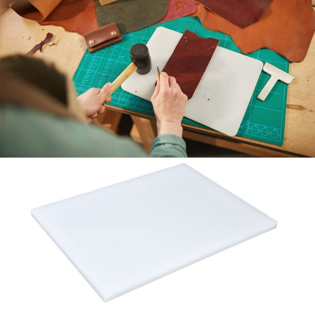 Leather Punch Pad, Leather Craft Punching Hammer Pad Leather Working Board Mat Leather For Leather Working White Plastic Cutting Stamping Protection Board For Leather Working DIY