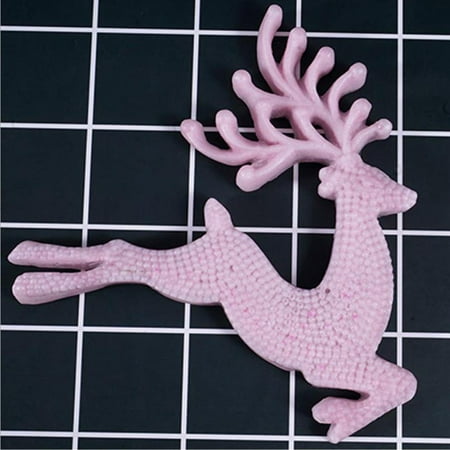 

DIY Christmas Elk Resin Pendant Ornament Silicone Fondant Cake Chocolate Candy for Home Party Decoration