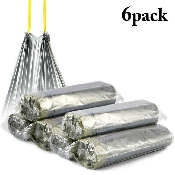 Coofit 120Pcs Drawstring Trash Bags 8 Gallon Large Kitchen Drawstring Strong Bags Rubbish Bags
