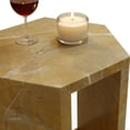 thumbnail image 3 of MDQMD 16"H Gold Side Accent Table,Bedroom Side Tables for Small Spaces with Natural Veining,Hexagonal End Table with Polished Finish,Marble Side Tables for Living Room, 3 of 8