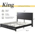 thumbnail image 3 of VanAcc King Size Bed Frame with 49" Tall & Full-Panel Headboard, Farmhouse Platform Bed with Wood Slats & Metal Bed Frame, Noise Free, 3 of 7