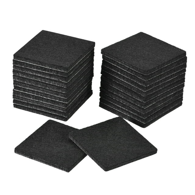 Almohadillas para muebles Uxcell, 24 piezas de almohadillas de fieltro autoadhesivas cuadradas, protectores de suelo para patas de muebles y sillas 2.4" Negro