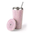 thumbnail image 3 of Taza aislada con diamantes de imitación brillantes de 500 ml acero inoxidable 304 para viajes al aire libre, 3 of 9