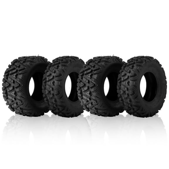 Ktaxon Set of 4 6PR All Terrain ATV UTV Tires, 27x9-12 Front & 27x11-12 Rear, Tubeless