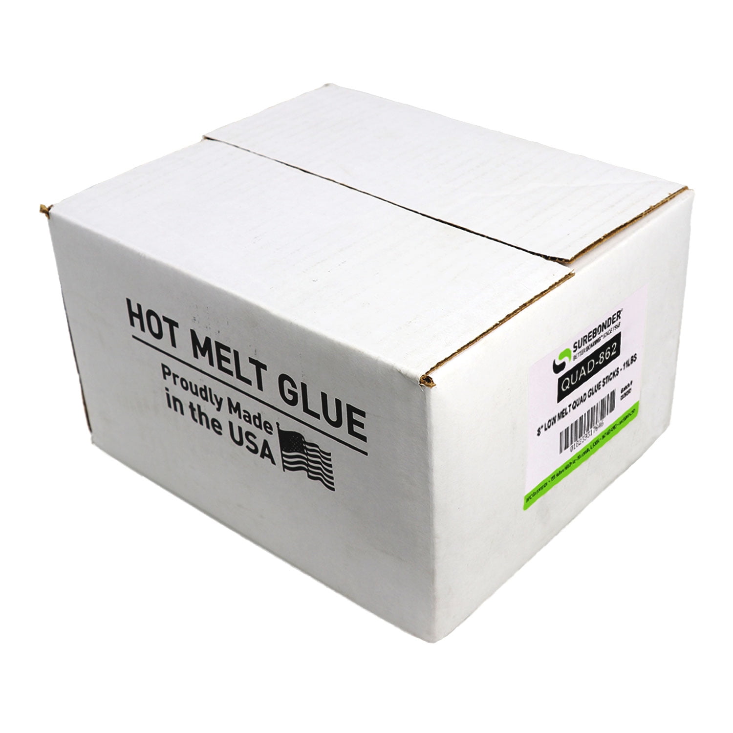 QUAD-862 Low Temperature Packaging Glue Sticks for 3M™ Quadrack Glue Guns - 5/8" x 8" | 11 lb Box