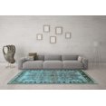 thumbnail image 3 of Ahgly Company Indoor Round Oriental Light Blue Traditional Area Rugs, 5' Round, 3 of 4